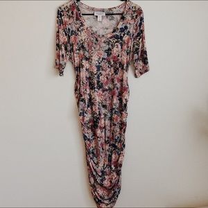 Floral Elbow Sleeve maternity dress
